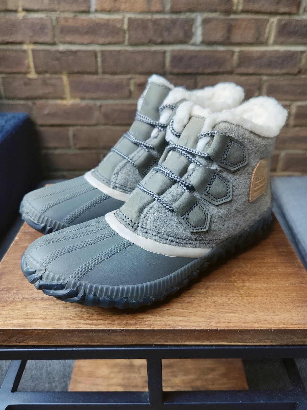 Sorel Womens 7 Out âN About Plus Felt Boots Quarry Grey Waterproof Ankle Fur